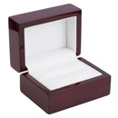 Black Piano Double Ring Box with Ribboned Packer