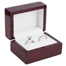 Black Piano Double Ring Box with Ribboned Packer