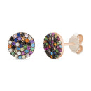 Two Tone CZ Pave Circle Station 7Mm Stud
Earring