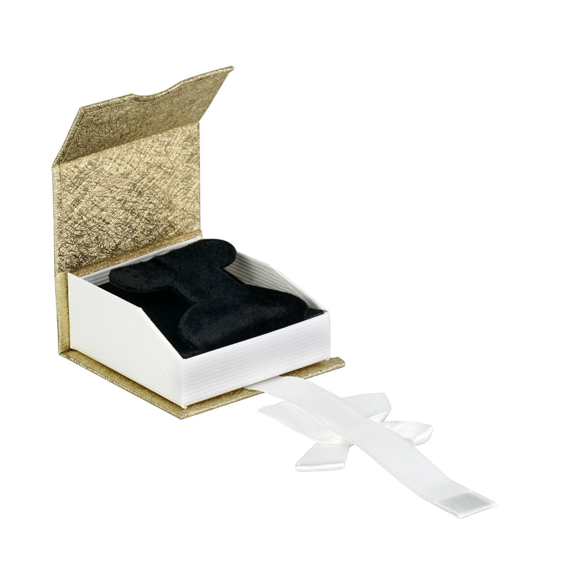 Elegant Paper French Clip Earring Box with a Unique Magnetic Ribbon