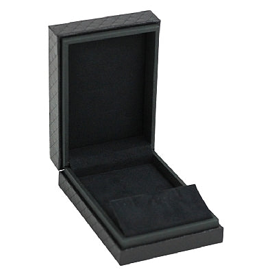Textured Leatherette Clip Earring Box with Suede Interior