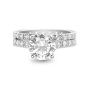 Round CZ Rhod Ring Set