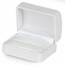 Leatherette Double Ring Box with Matching Interior and  Two Piece Packer