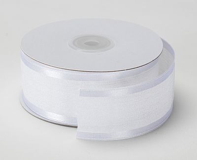 Faux Linen Ribbon with Satin Edge