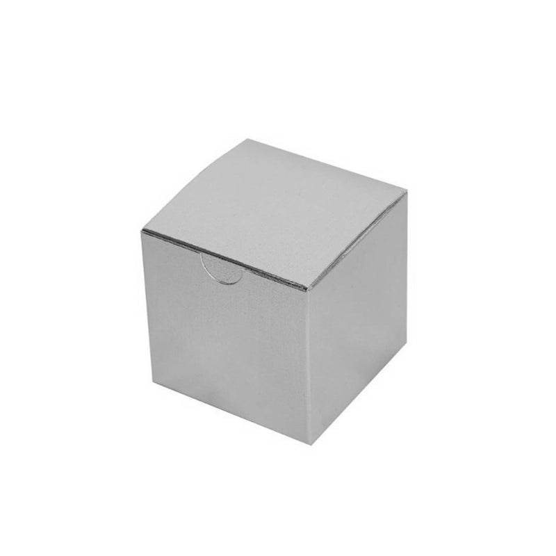 Silver Glossy Pop-Up Boxes - 4" x 4" x  4"