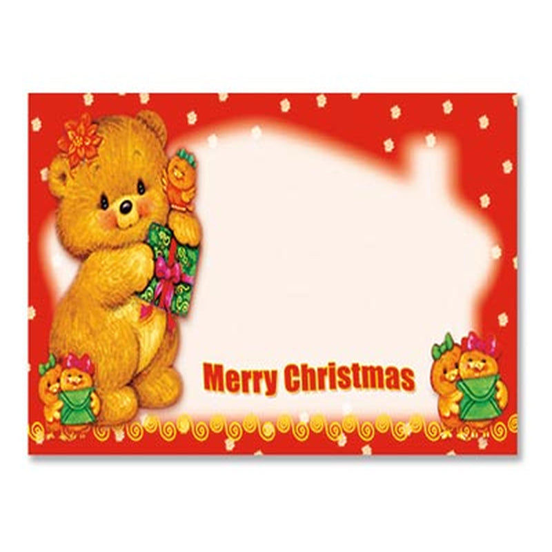 Merry Xmas Bear Gift Tag - 3.5" x 2"