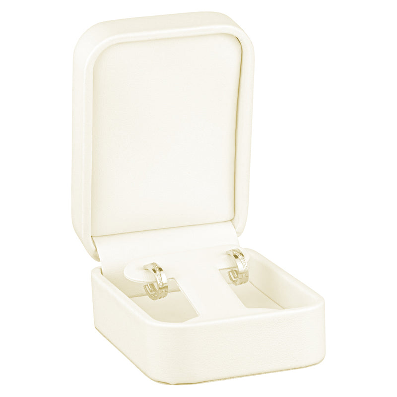 Leatherette French Clip Earring Box with Matching Interior