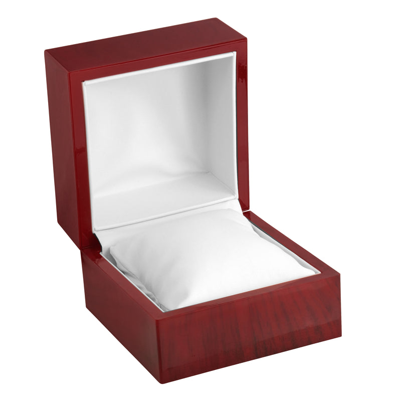 Rosewood Look Bangle or Watch Box with White Leatherette Interior