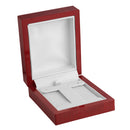 Rosewood Look French Clip Box with White Leatherette Interior