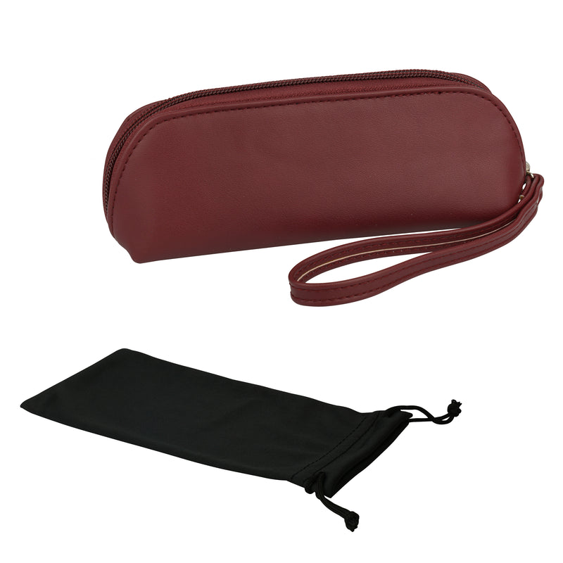 Luxury Zipped Leatherette Case with Additional Pouch