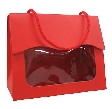 Cardboard Tote Bag with Window Favor Box