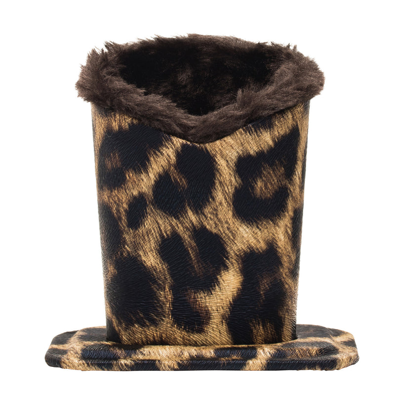 Animal Print Desktop Holder with Plush Interior