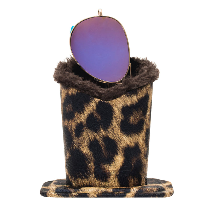 Animal Print Desktop Holder with Plush Interior