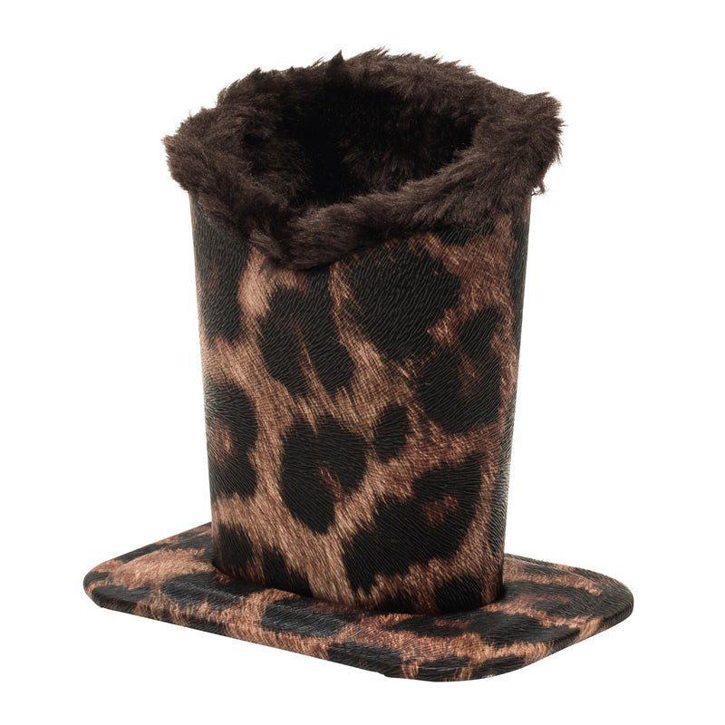 Animal Print Desktop Holder with Plush Interior