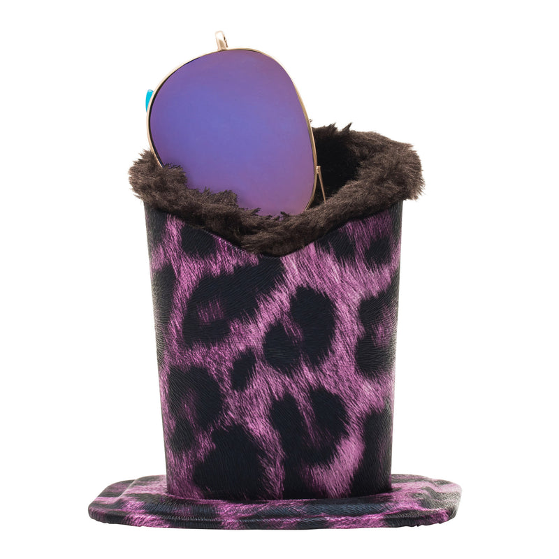 Animal Print Desktop Holder with Plush Interior