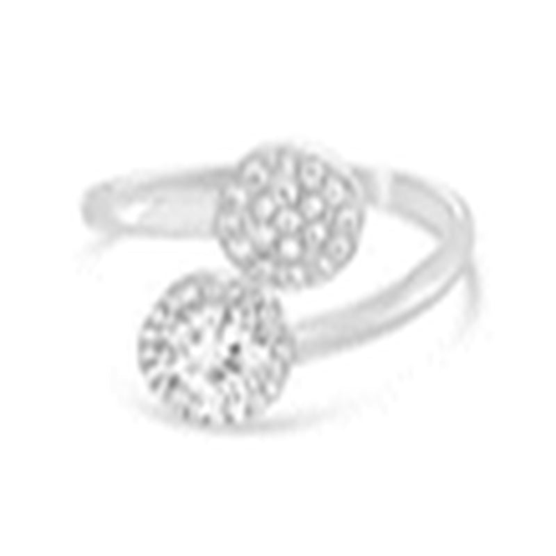 Sterling Silver CZ Disc Ends BypaSterling Silver Ring