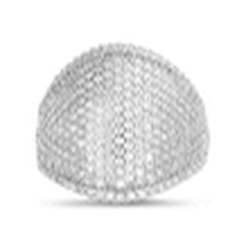 Sterling Silver CZ Pave Geo Shaped Dome Ring