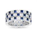 Silver CZ Eternity Band Ring Set