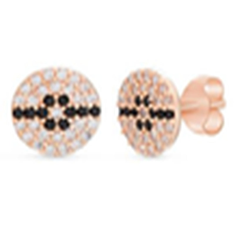 Rose CZ Pave Disc Earring