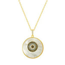 Gold CZ-Mop Evil Eye Necklace