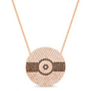 Rose CZ Pave Disc Station Necklace