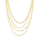 Gold CZ Bezel Layered Necklace