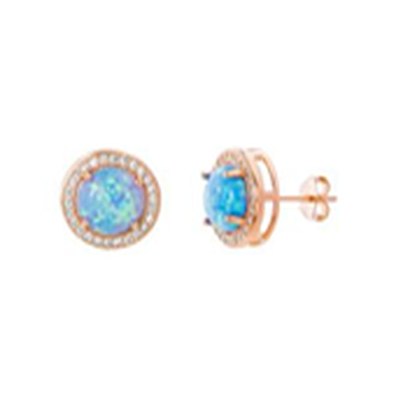 Rose Opal-CZ Round Earring