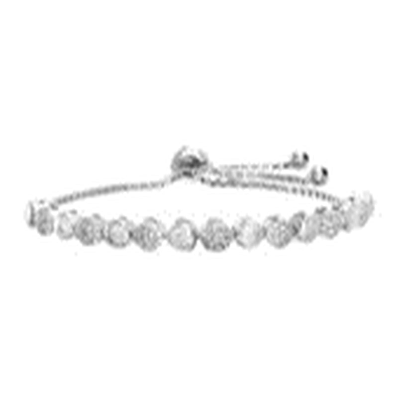 Silver CZ Tennis Slider Bracelet