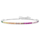 Sterling Silver Multicolored CZ Slider Bracelet