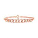 Rose CZ Interlocking Circle Double Stranded Bracelet