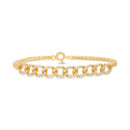 Gold CZ Interlocking Circle Double Stranded Bracelet