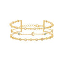 Gold Opal and CZ Stations with Stars and Crescent Multi Strand Bracelet