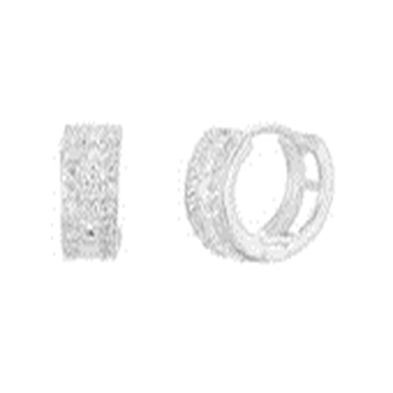 Silver CZ Huggie Earring