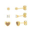 Xgold CZ Trio Earring Set