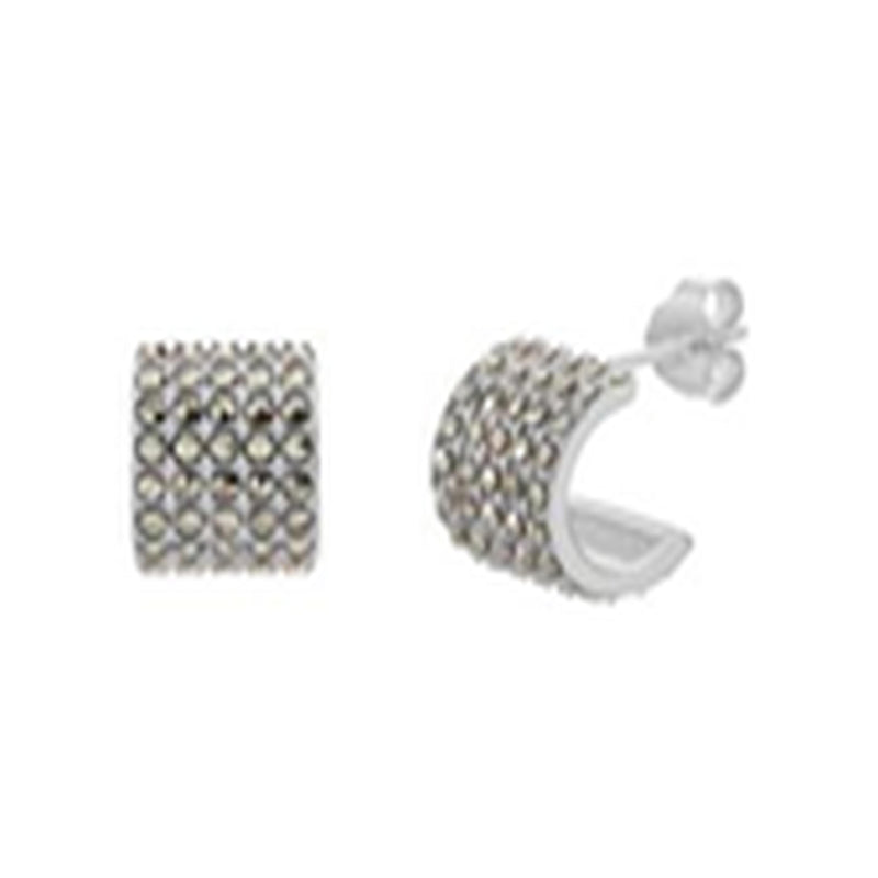 Sterling Silver Marcasite Cuff Post Earring