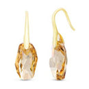 Gold Geo Swarovski Crystal Drusy Drop Earring