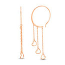 Rose Open Heart Drop Dangle Hoop Earring