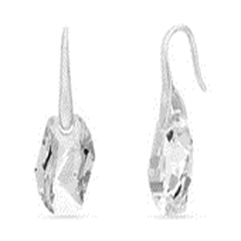 Sterling Silver Geo Swarovski Crystal Drop Earring