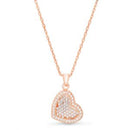 Silver CZ Heart Cable Chain 16+2 Necklace