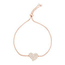 Rose CZ Pave Heart Slider Bracelet