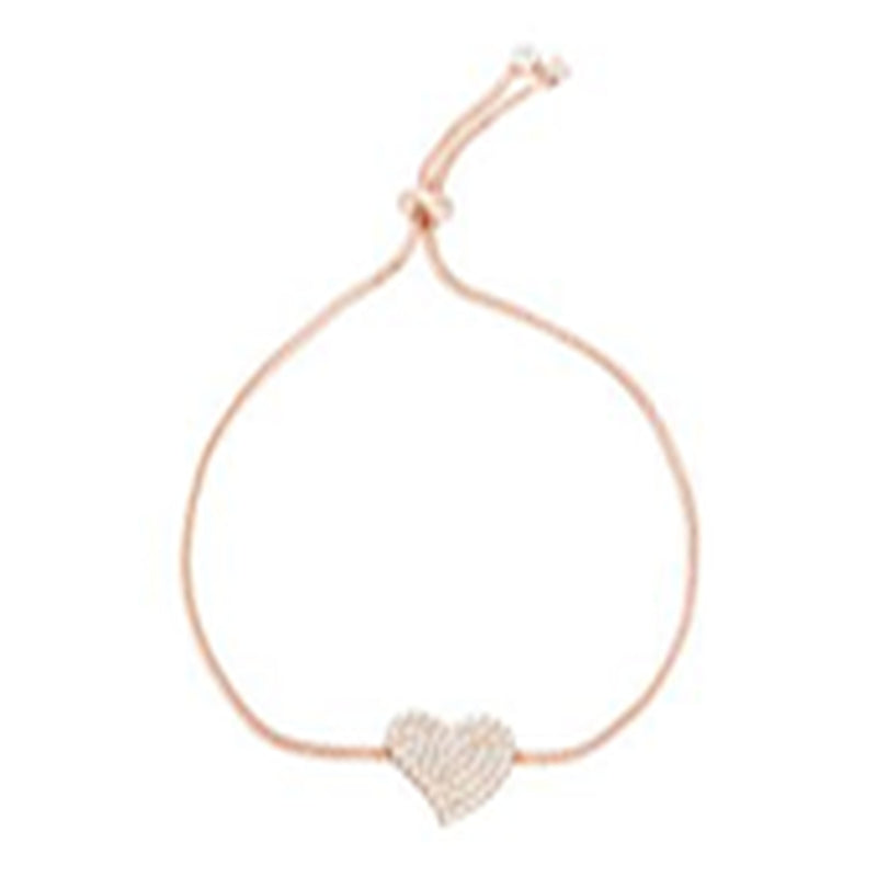 Rose CZ Pave Heart Slider Bracelet