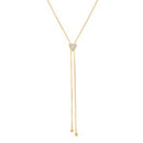 Gold Opal Teardrop Design Station Slider Necklace