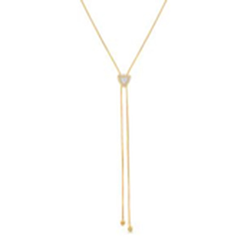 Gold Opal Teardrop Design Station Slider Necklace