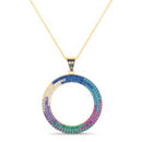 Gold CZ Open Circle Necklace