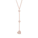 Rose CZ Heart Y Necklace