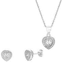 Silver Heart CZ Border Set