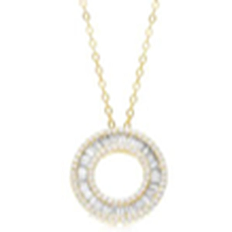 Gold CZ Circle Necklace