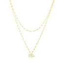 Gold CZ Elephant Necklace