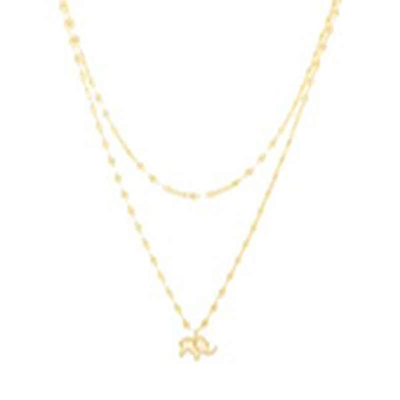 Gold CZ Elephant Necklace