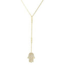 Xgold CZ Hamsa Bead Necklace